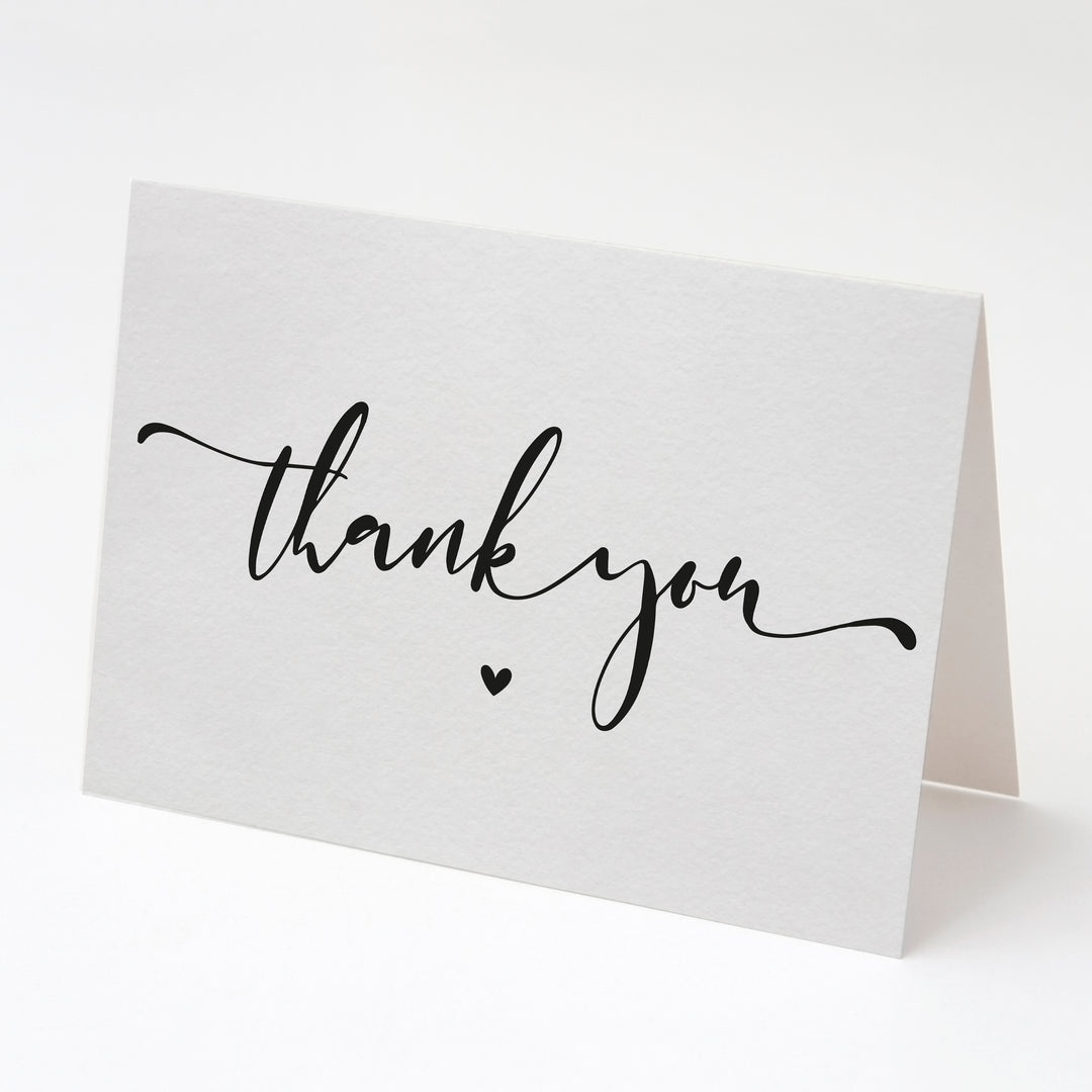 a thank card with the word thank written on it