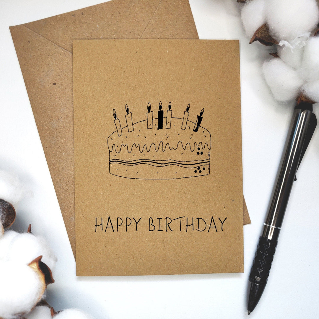 Doodle Kraft Birthday Card Pack