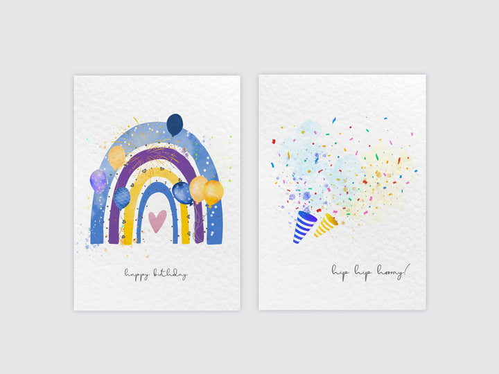 Watercolour Birthday Cards Pack