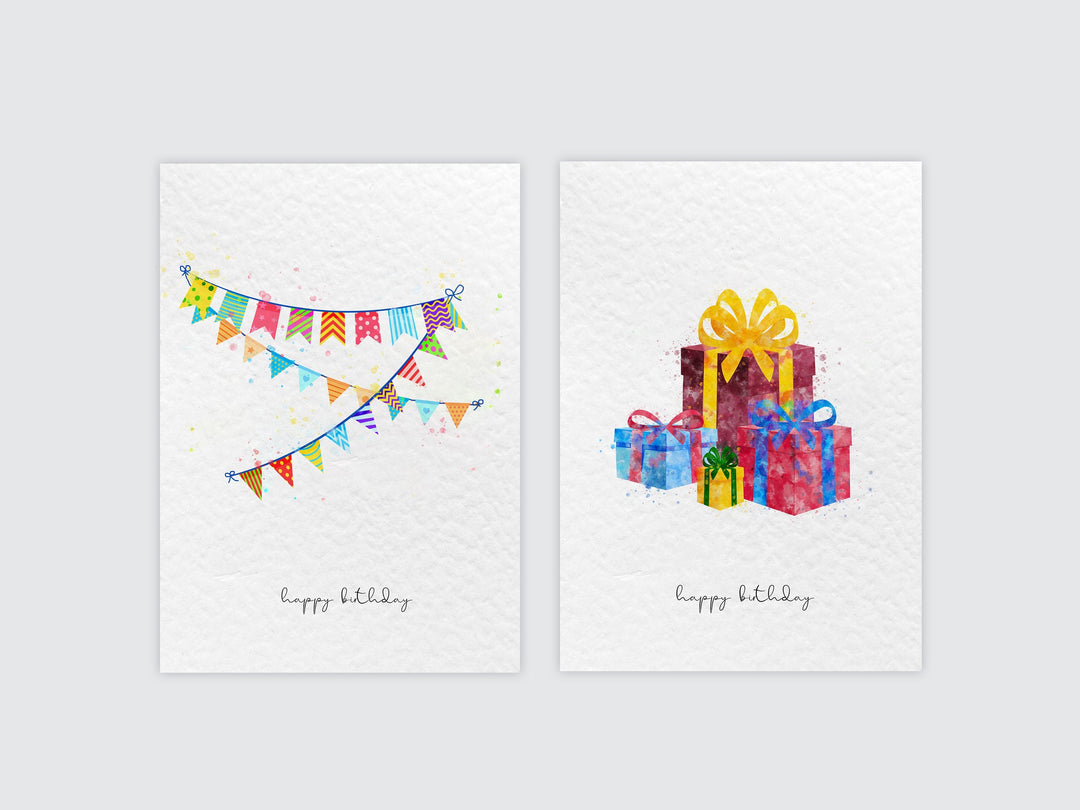 Watercolour Birthday Cards Pack