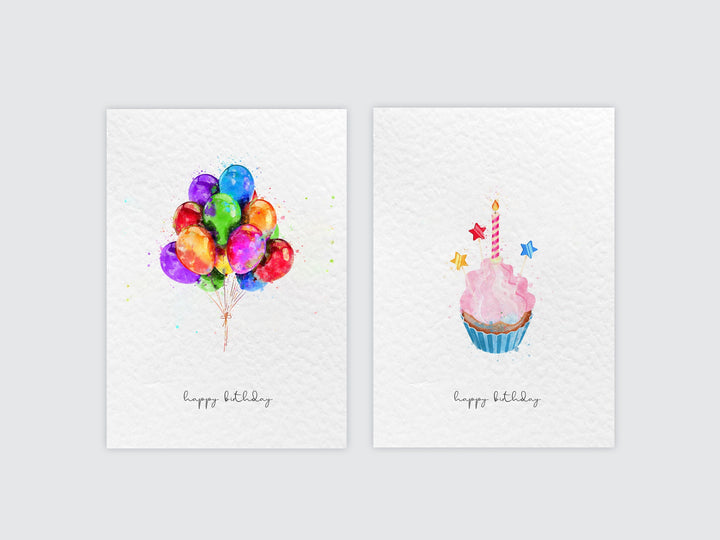 Watercolour Birthday Cards Pack