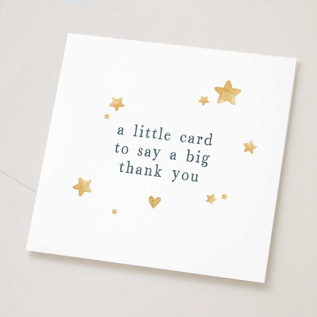 Little Card To Say A Big Thank You with stars and heart