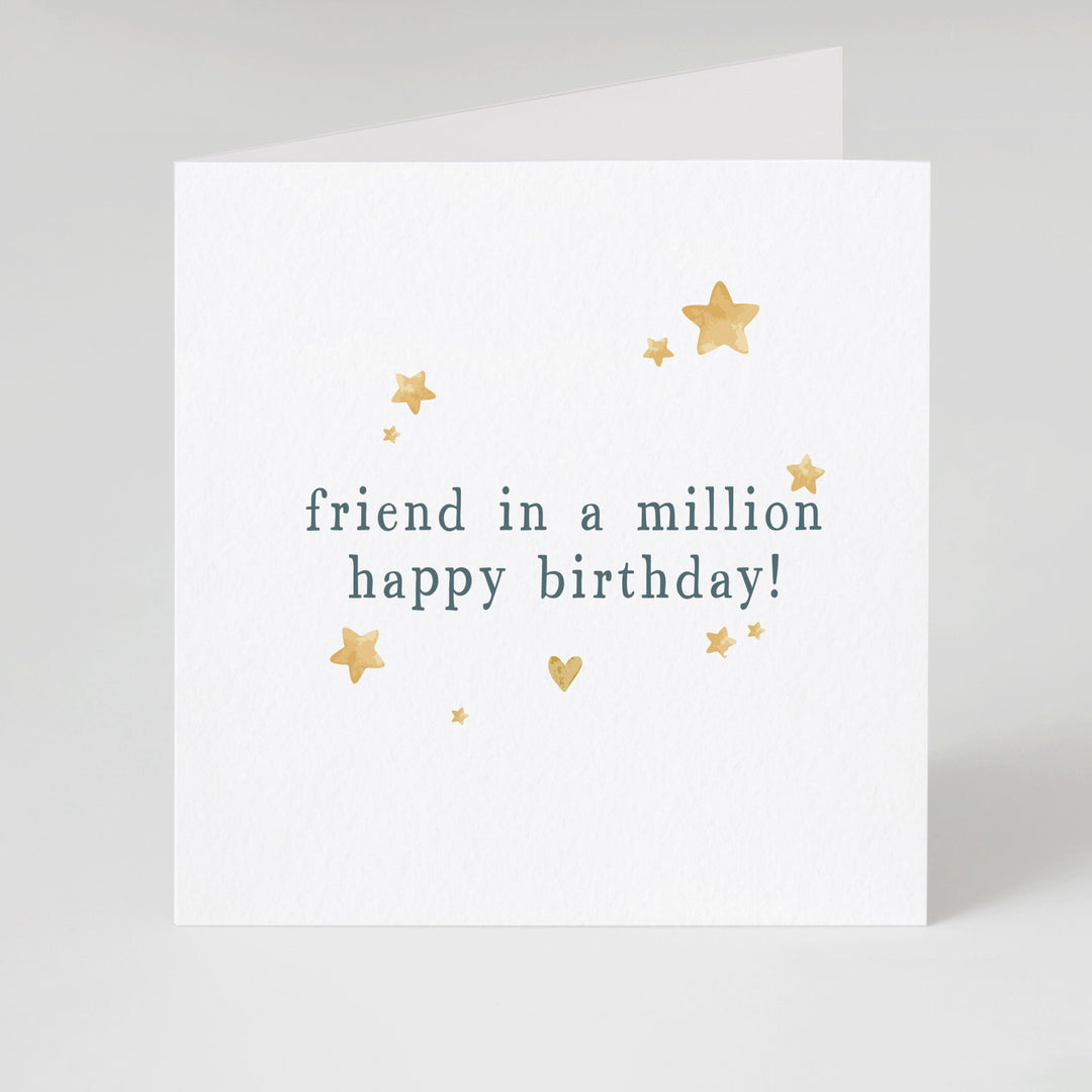 Friend Birthday Card, Cheerful Happy Birthday Special friend Card, Personalised Friend Birthday Card With Stars and Heart