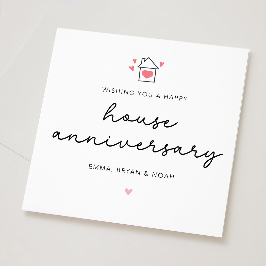 Happy House Anniversary, Personalised Home Ownership Card, Home Anniversary Card