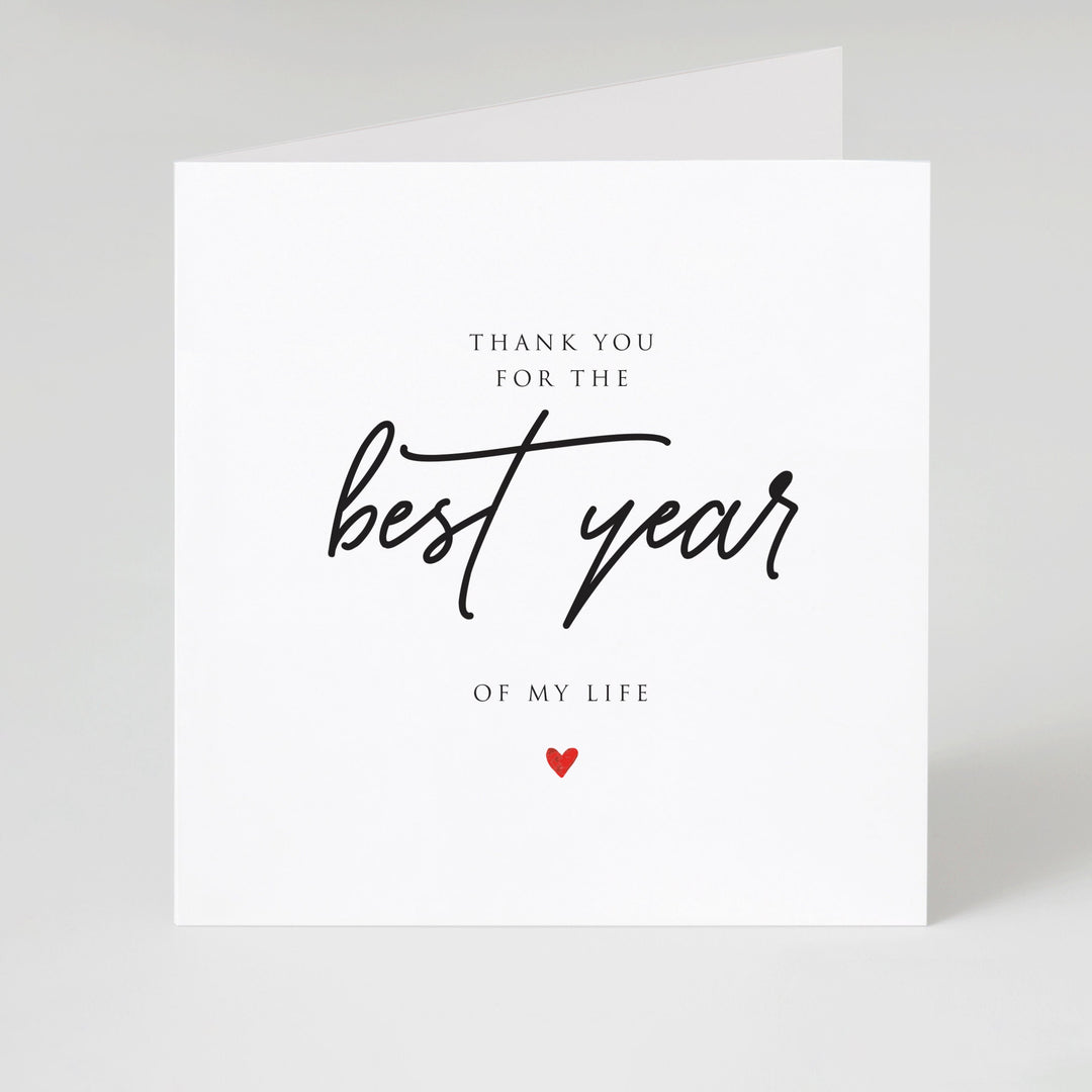 Best Year 1st Anniversary card, First Anniversary Card, One Year Married, One Year Anniversary card handwritten with heart