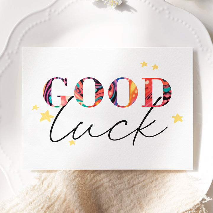 10x Colourful Good Luck Card Pack