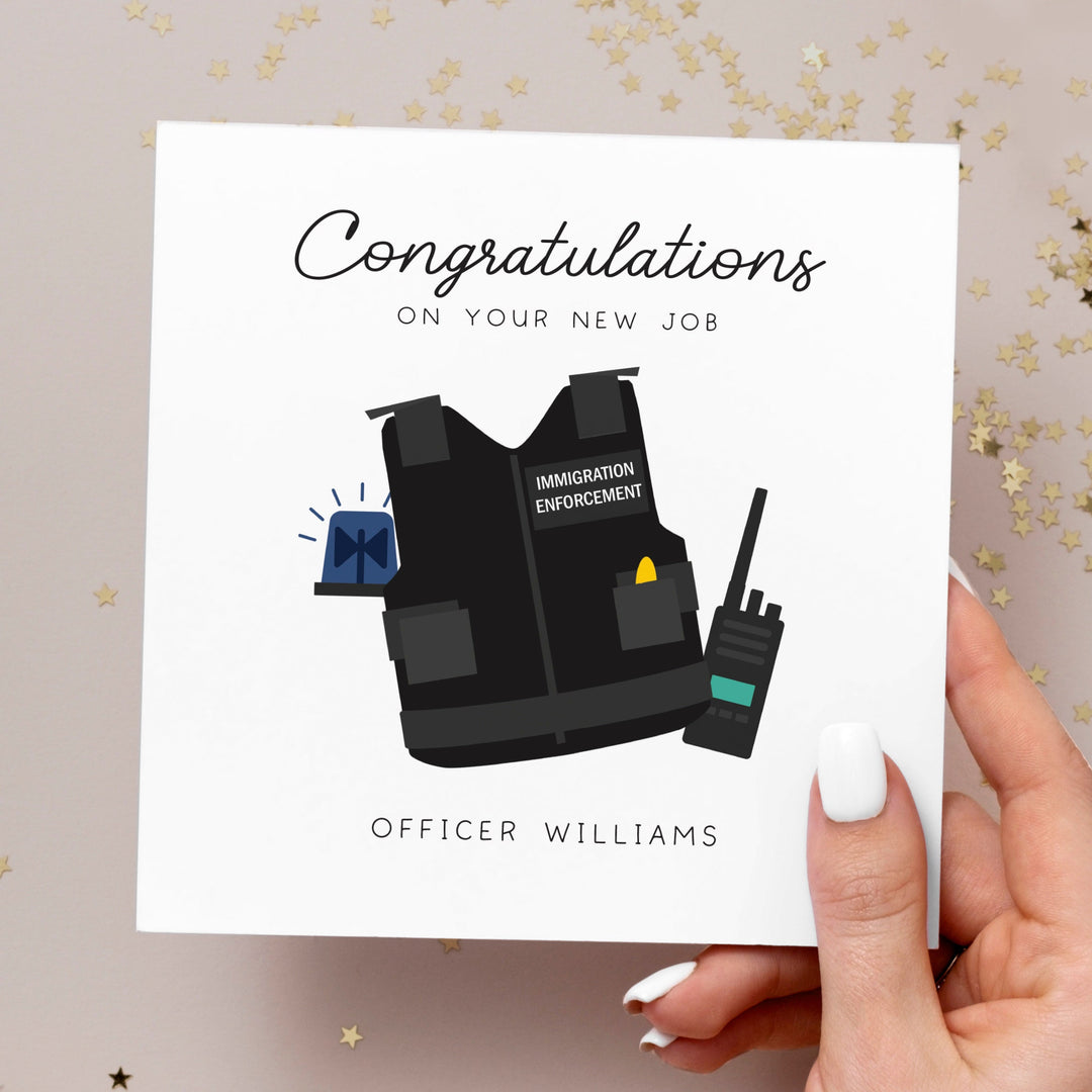 Personalised Immigration Enforcement Officer Card, Promotion Card, Congratulations Card, Immigration Officer Retirement card