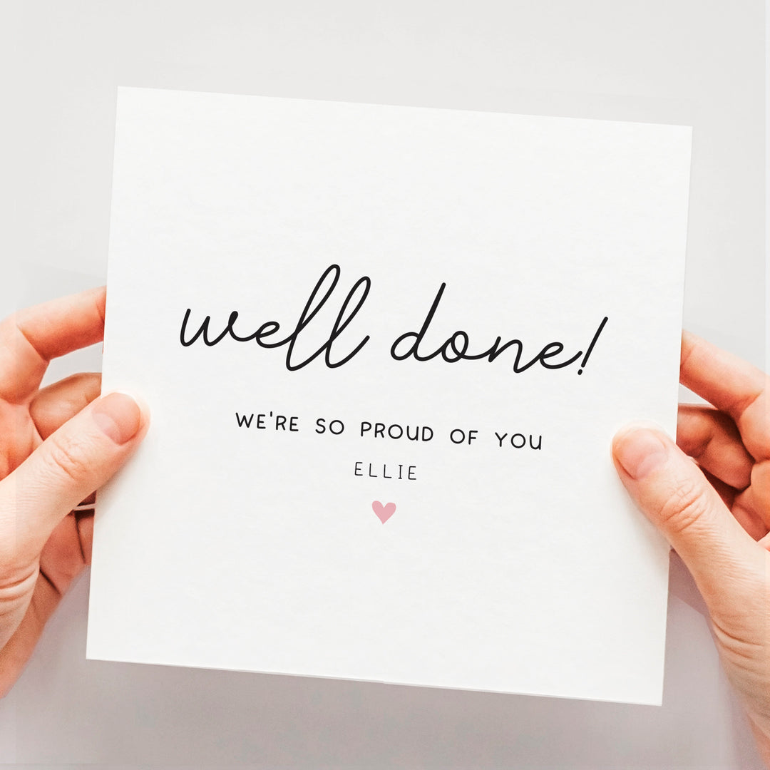 Personalised Well Done Card, So Proud Of You Card, Achievement Card, Graduation card, Congratulations Passed Driving Exam or Test