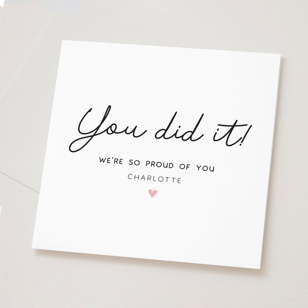 You Did It!, Personalised So Proud Of You Card, Well Done Achievement Card, Graduation card, Congratulations, Promotion, New Job Card