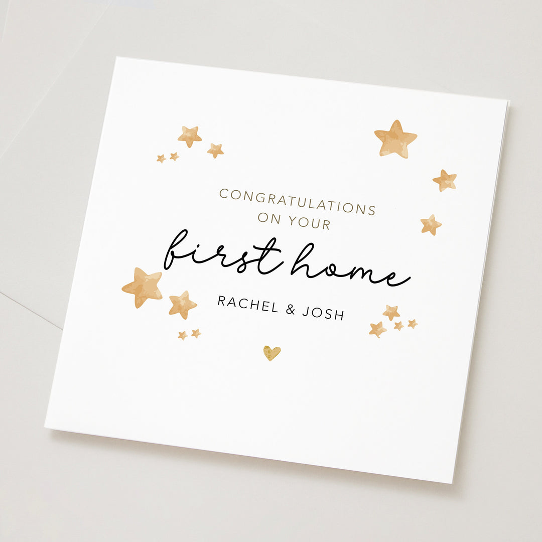 Personalised First Home Card, Personalised Couples First House, Moving in Together, First House Card, Cute New Home Card with Stars