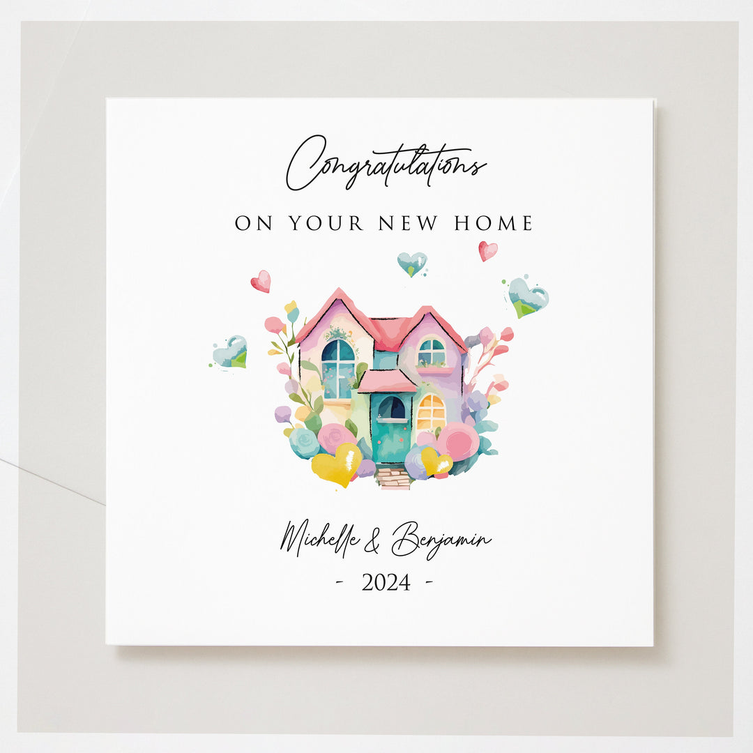 Happy New Home Card, Personalised Congratulations on New House Card, Colourful First Home Card, Moving Day Card, New House Card