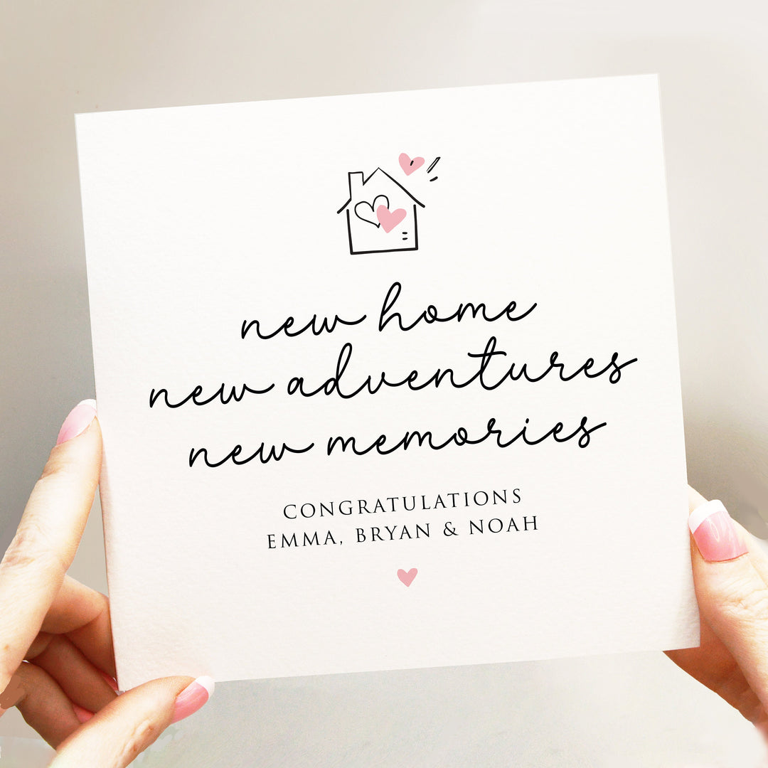 Personalised New Home Card, Congratulations on New House Card, New Home, New Adventures, New Memories Card, Housewarming Gift