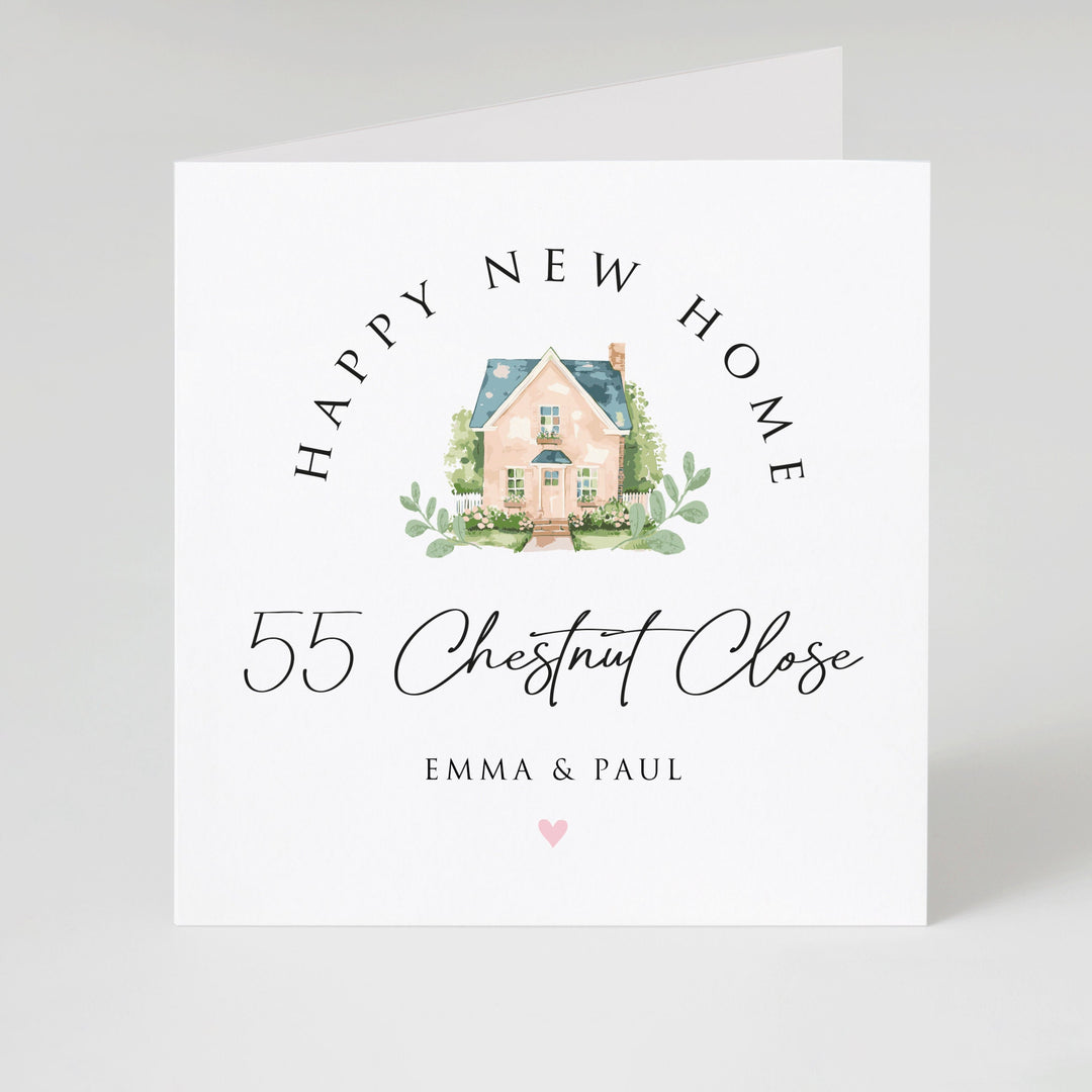 Personalised First Home Card, New Home Gift, Congratulations On Your New Home, Happy Moving Day, New Home Card For Friends with Address