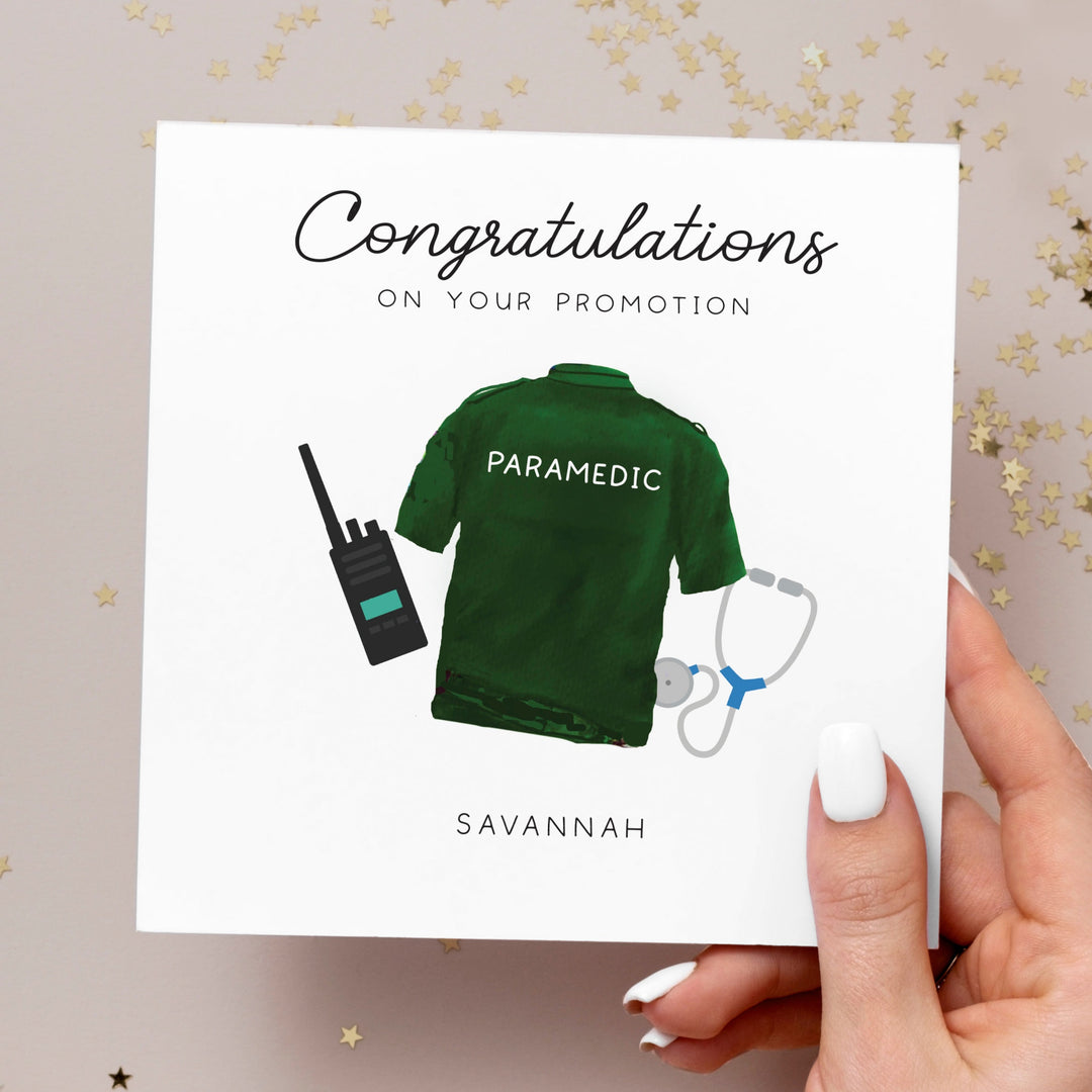 Personalised Paramedic Card, Paramedic Congratulations Card, Qualified Paramedic, Ambulance Driver, Paramedic Promotion Card, New Job