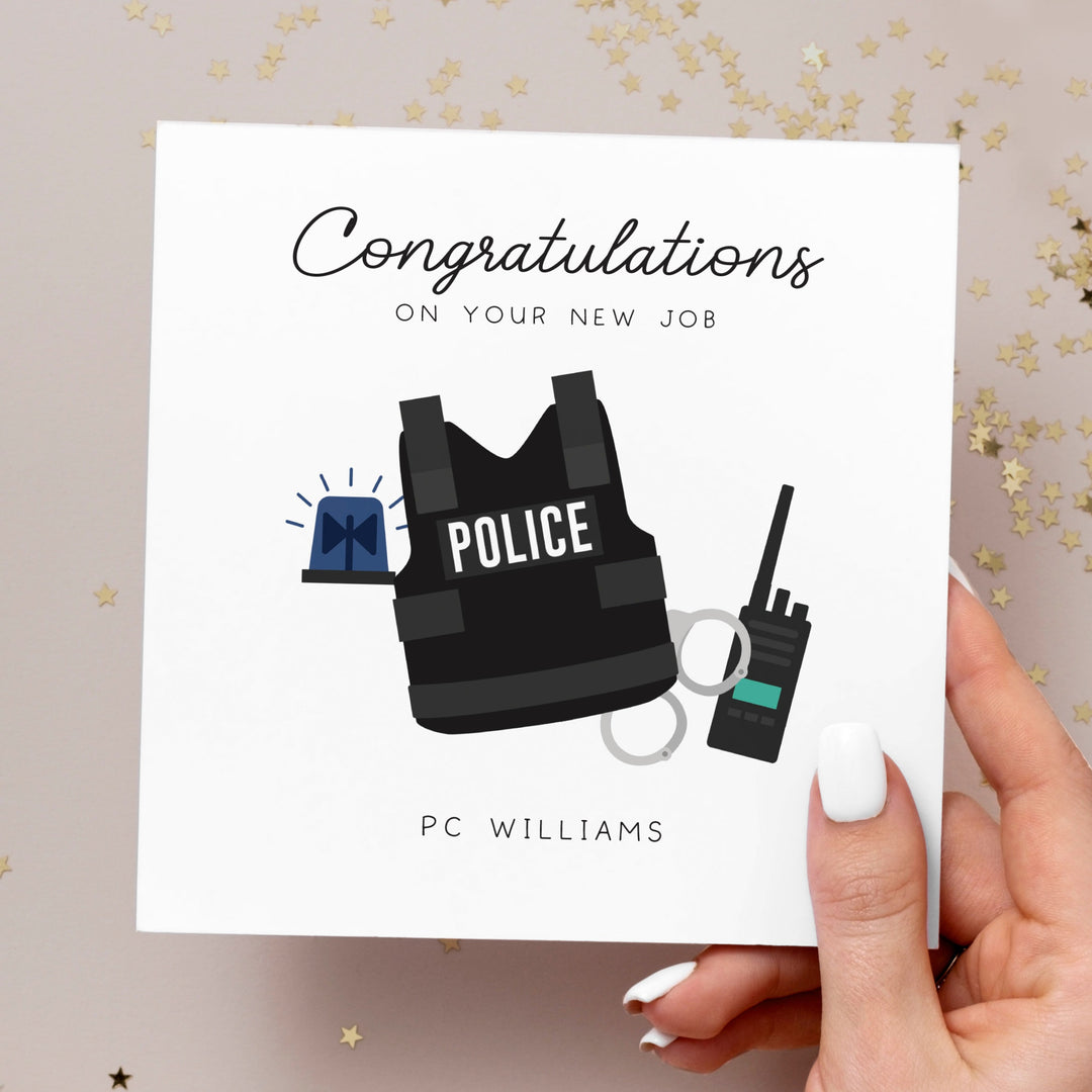 Personalised Police Card, Police Promotion Card, Police Congratulations Card, Police Passing Out, Police Force, PCSO Card